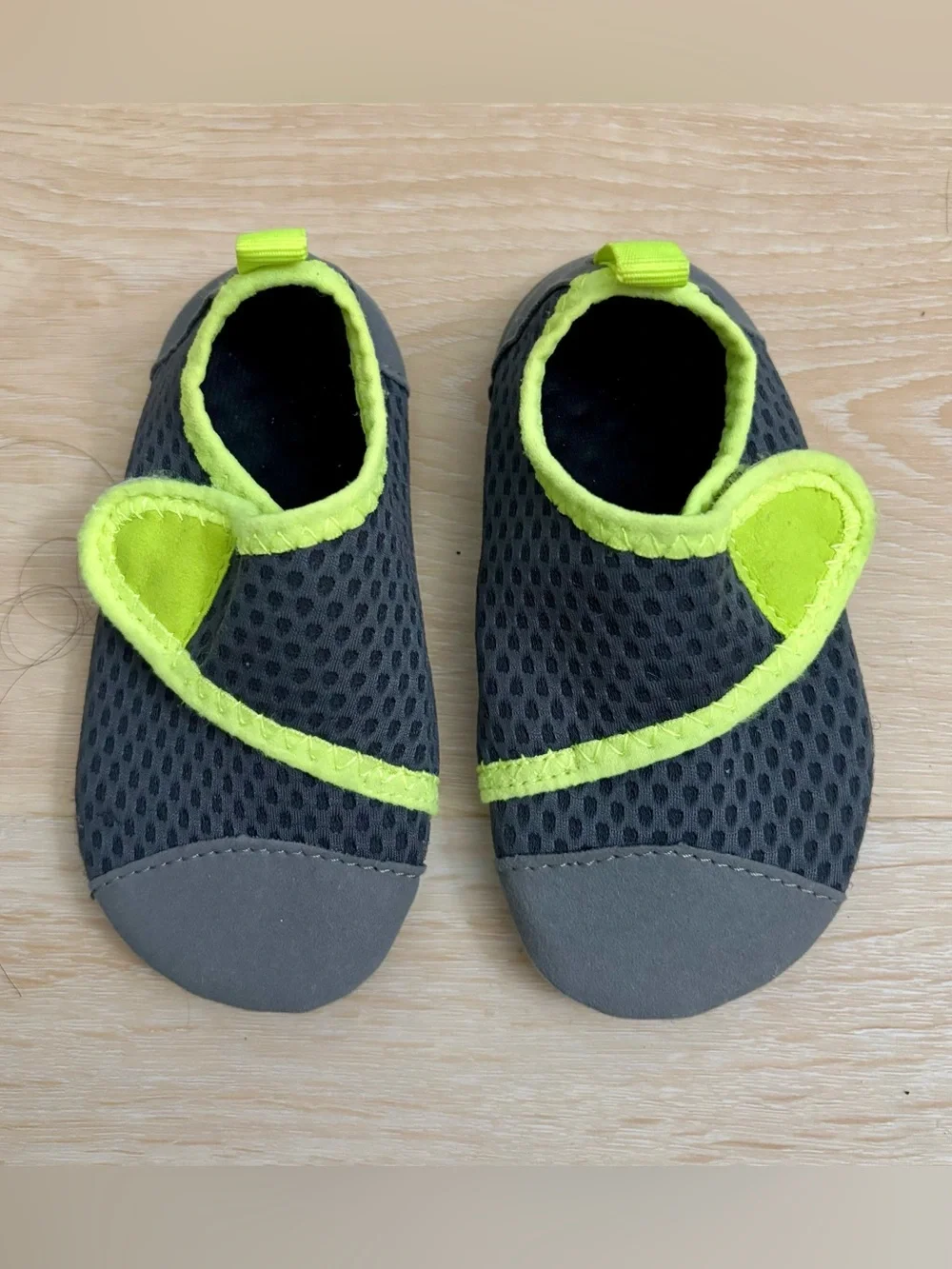Kids Gray and Neon Yellow Water Shoes